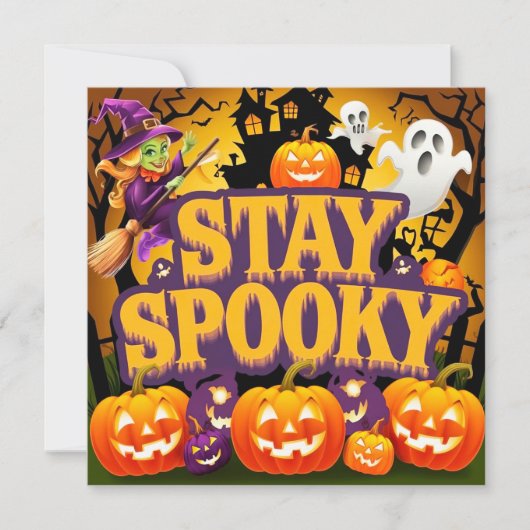 Invitation Vibrant Stay Spooky halloween (Devant)