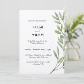 INVITATION VIBRANT VERT WATERCOLOR FERN FOLIAGE (Debout devant)