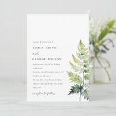INVITATION VIBRANT VERT WATERCOLOR FERN FOLIAGE MARIAGE (Debout devant)