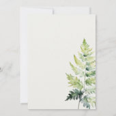 INVITATION VIBRANT VERT WATERCOLOR FERN FOLIAGE MARIAGE (Dos)