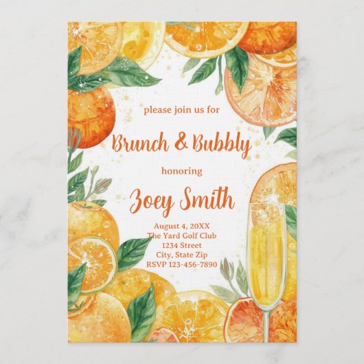 Invitation vibrante au Mimosa Brunch et aux bulles (Devant)