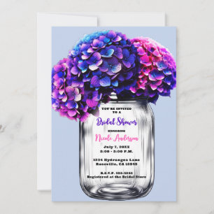 Invitation Vibrantes Hydrangeas Violettes Bleues Roses pour u