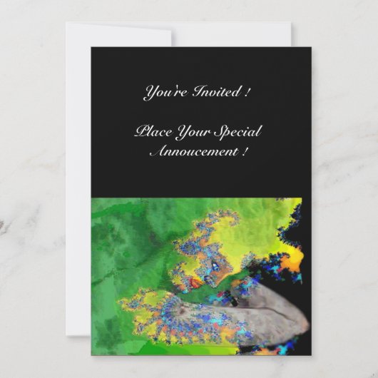 Invitation VIBRATIONS DE MATIÈRE, jaune vert noir (Devant)