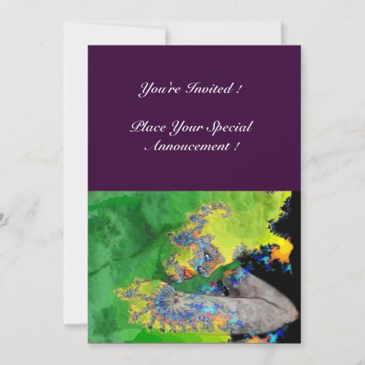 Invitation VIBRATIONS DE MATIÈRE, jaune vert violet (Devant)