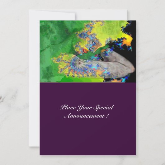 Invitation VIBRATIONS DE MATIÈRE, jaune vert violet (Dos)