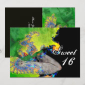 Invitation VIBRATIONS DE MATIÈRE, Sweet 16 Anniversaire (Devant / Derrière)