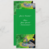 Invitation VIBRATIONS DE MATIÈRE, vert jaune orange (Devant / Derrière)