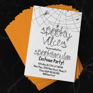 Invitation Vibrations Sombres Araignées Abstraites Fête d'Hal