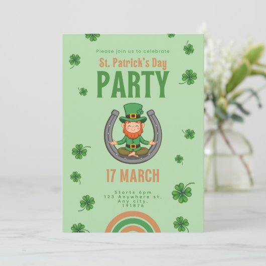 Invitation Vibrations Vertes Chanceuses (Debout devant)