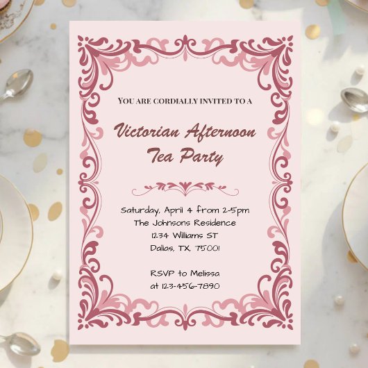 Invitation Victorian Afternoon Tea Party