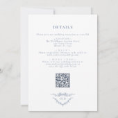 Invitation Victorian All In One Dusty Blue QR Code Mariage (Dos)