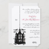 Invitation Victorian Bird Cage Rose & Black Wedding Invitatio (Devant)