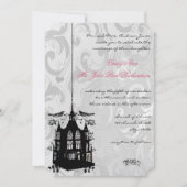 Invitation Victorian Birdcage Silver & Pink Weddin (Devant)