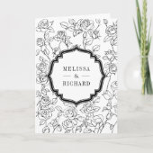 Invitation Victorian Black and White Catholic QR Code Wedding (Devant)