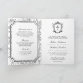Invitation Victorian Black and White Catholic QR Code Wedding (Intérieur)