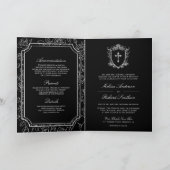 Invitation Victorian Black Catholic QR Code Wedding (Intérieur)
