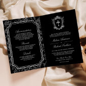 Invitation Victorian Black Catholic QR Code Wedding