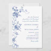 Invitation Victorian Blue French Garden Code QR Mariage photo (Devant)