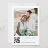 Invitation Victorian Blue French Garden Code QR Mariage photo (Dos)