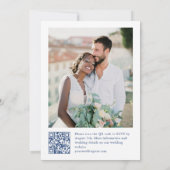 Invitation Victorian Blue French Garden Code QR Mariage photo (Dos)