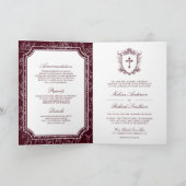 Invitation Victorian Burgundy Catholic QR Code Wedding (Intérieur)
