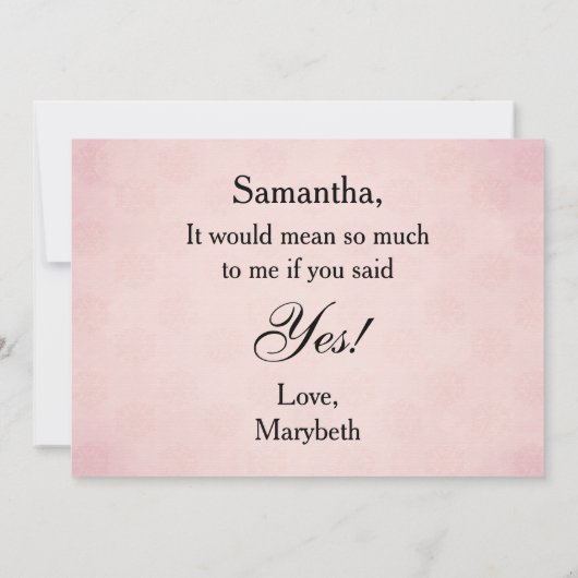 Invitation Victorian Cameo Serez-Vous Ma Jr Bridesmaid (Dos)