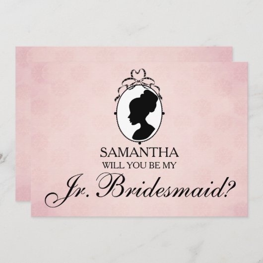 Invitation Victorian Cameo Serez-Vous Ma Jr Bridesmaid (Devant / Derrière)