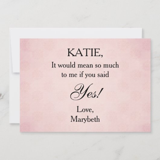 Invitation Victorian Cameo Serez-vous mon maître d'honneur (Dos)