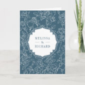 Invitation Victorian Dusty Blue Catholic QR Code Wedding (Devant)