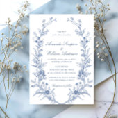 Invitation Victorian Dusty Blue French Garden Floral Mariage