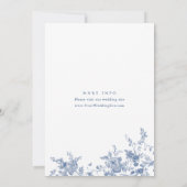 Invitation Victorian Dusty Blue French Garden Floral Mariage (Dos)