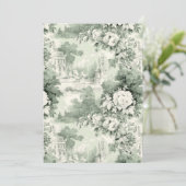 Invitation Victorian Dusty Blue French Toile Mariage photo (Debout devant)