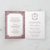 Invitation Victorian Dusty Rose Catholic QR Code Wedding (Intérieur)
