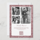 Invitation Victorian Dusty Rose catholique QR Code Mariage (Dos)