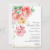 Invitation Victorian Dusty rose Garden Tea Fête des mariées (Devant)