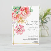 Invitation Victorian Dusty rose Garden Tea Fête des mariées (Debout devant)