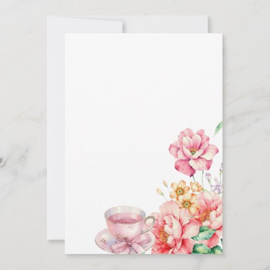 Invitation Victorian Dusty rose Garden Tea Fête des mariées (Dos)