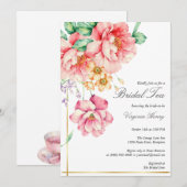 Invitation Victorian Dusty rose Garden Tea Fête des mariées (Devant / Derrière)