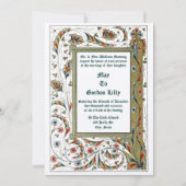 Invitation Victorian Era 1846 Medieval Style Wedding (Devant)