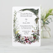 Invitation Victorian Era 1855 Botanical Floral Border Mariage (Debout devant)