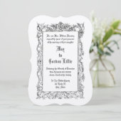 Invitation Victorian Era 1860 Doves Sur Floral Border Mariage (Debout devant)