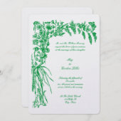 Invitation Victorian Era 1874 Botanical Floral Border Mariage (Devant / Derrière)