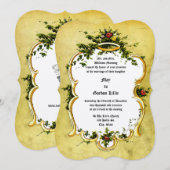 Invitation Victorian Era 1878 Floral Cartouche Mariage (Devant / Derrière)