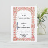 Invitation Victorian Era Celtic Knots Mariage frontalier (Debout devant)
