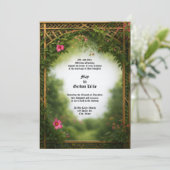 Invitation Victorian Era Floral Pergola Frame Wedding (Debout devant)