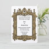 Invitation Victorian Era Griffin Rocaille Frame Mariage (Debout devant)