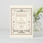 Invitation Victorian Era Kate Greenaway Mariage frontalier (Debout devant)