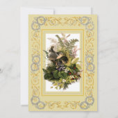 Invitation Victorian Era Nesting Birds & Bouquets Mariage (Dos)