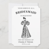 Invitation Victorian Era Vintage Bridesmaitres (Devant)