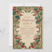 Invitation Victorian Holly & Berry Christmas (Devant)
